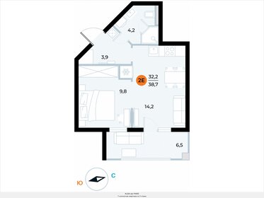 38,7 м², 1-комнатные апартаменты 12 080 844 ₽ - изображение 6