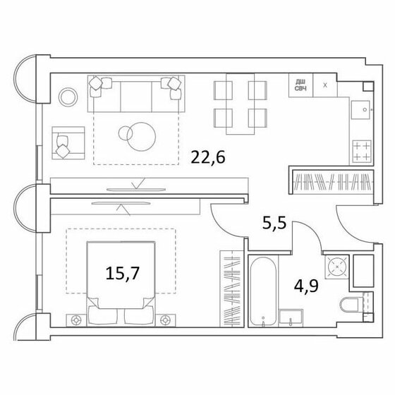 54,2 м², 2-комнатные апартаменты 20 194 920 ₽ - изображение 26
