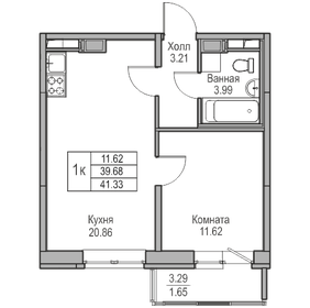 41,5 м², 1-комнатная квартира 7 100 000 ₽ - изображение 120