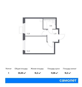 34,7 м², 1-комнатная квартира 6 758 200 ₽ - изображение 54