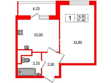 Квартира 31,4 м², 1-комнатная - изображение 1