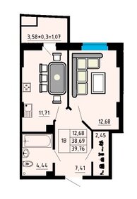 37,6 м², 1-комнатная квартира 5 117 680 ₽ - изображение 27
