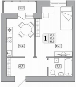 36,2 м², 1-комнатная квартира 4 311 000 ₽ - изображение 11