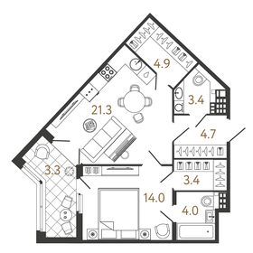 59,5 м², 2-комнатная квартира 25 100 000 ₽ - изображение 113