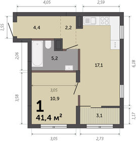 44,4 м², 2-комнатная квартира 4 400 000 ₽ - изображение 98