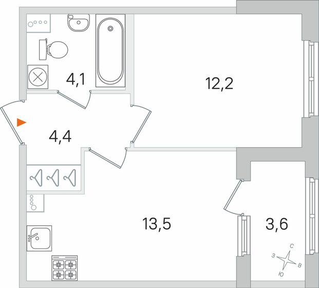 31 м², 1-комнатная квартира 6 300 000 ₽ - изображение 95