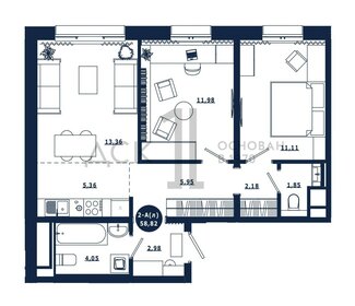 67,7 м², 2-комнатная квартира 7 000 000 ₽ - изображение 80