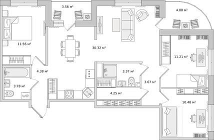 103,5 м², 3-комнатная квартира 24 350 000 ₽ - изображение 80