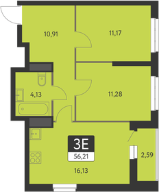 Квартира 54,9 м², 2-комнатная - изображение 1