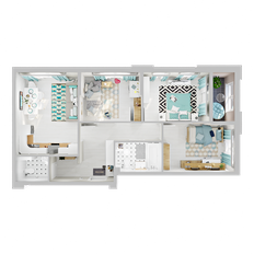 Квартира 65,6 м², 3-комнатная - изображение 3