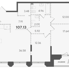 Квартира 107,1 м², 3-комнатная - изображение 3