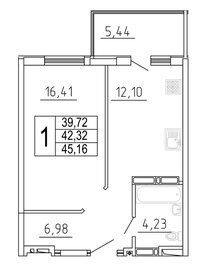 45,2 м², 2-комнатная квартира 6 350 000 ₽ - изображение 71