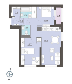 58,2 м², 2-комнатная квартира 9 294 540 ₽ - изображение 15