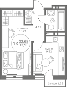 30 м², 1-комнатная квартира 3 290 000 ₽ - изображение 44