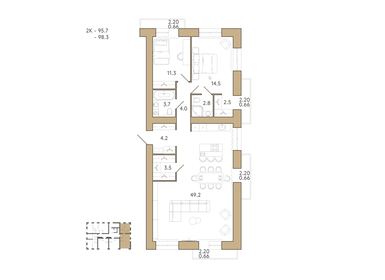 45 м², 2-комнатная квартира 25 000 ₽ в месяц - изображение 71