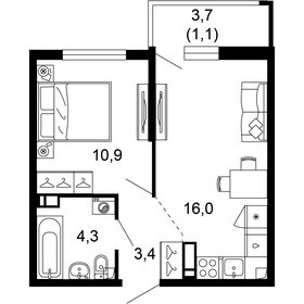 35,7 м², 1-комнатная квартира 17 082 450 ₽ - изображение 14