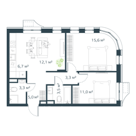 58,6 м², 3-комнатная квартира 11 739 452 ₽ - изображение 14