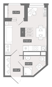 Квартира 27 м², студия - изображение 1