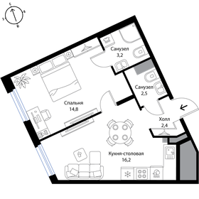 Квартира 39,1 м², 2-комнатная - изображение 1