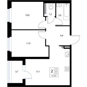 56,7 м², 3-комнатная квартира 6 800 000 ₽ - изображение 76