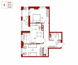 76,4 м², 3-комнатная квартира 7 258 000 ₽ - изображение 31