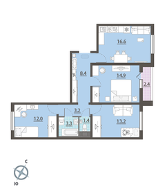 72,3 м², 3-комнатная квартира 8 440 012 ₽ - изображение 8