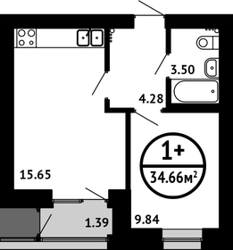 34,8 м², 1-комнатная квартира 4 937 340 ₽ - изображение 37