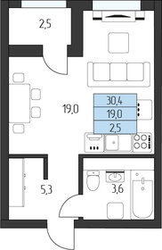 Квартира 29,2 м², студия - изображение 2
