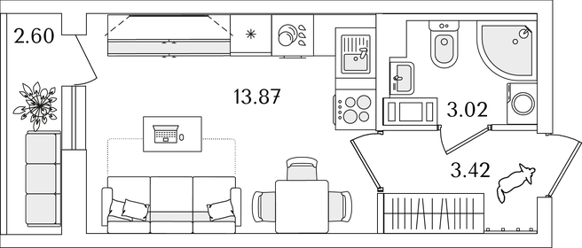 21,6 м², квартира-студия 5 955 370 ₽ - изображение 75