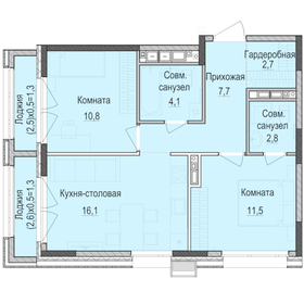 Квартира 58,1 м², 2-комнатная - изображение 1