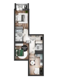 Квартира 64,6 м², 3-комнатная - изображение 1