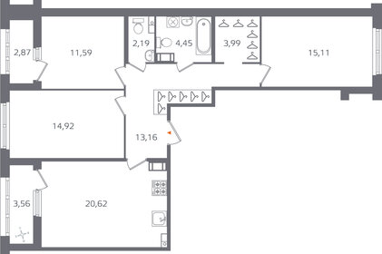 93 м², 3-комнатная квартира 28 900 000 ₽ - изображение 95