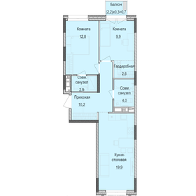 Квартира 63,1 м², 2-комнатная - изображение 1