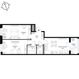 60,2 м², 3-комнатная квартира 10 234 000 ₽ - изображение 19