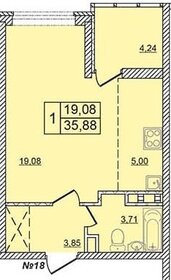 Квартира 35,9 м², студия - изображение 1