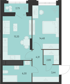 Квартира 48,1 м², 1-комнатная - изображение 1