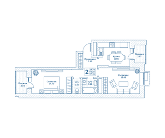 53,2 м², 2-комнатная квартира 5 450 000 ₽ - изображение 32