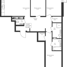 Квартира 103 м², 3-комнатная - изображение 3