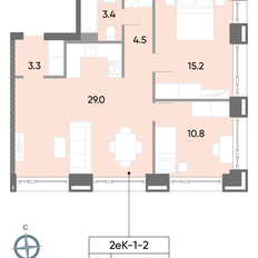 Квартира 66,2 м², 2-комнатная - изображение 2