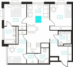 81,7 м², 3-комнатная квартира 11 470 000 ₽ - изображение 8