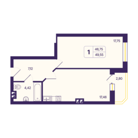 48,2 м², 1-комнатная квартира 5 780 000 ₽ - изображение 19