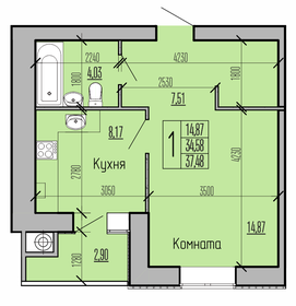 40,6 м², 1-комнатная квартира 3 291 120 ₽ - изображение 29