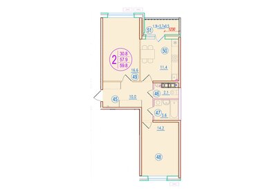 70,2 м², 3-комнатная квартира 8 950 000 ₽ - изображение 73