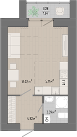 30,7 м², квартира-студия 3 380 000 ₽ - изображение 39