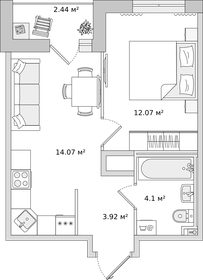 31,9 м², 1-комнатная квартира 4 795 959 ₽ - изображение 62