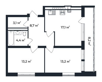 58,5 м², 2-комнатная квартира 6 750 000 ₽ - изображение 45