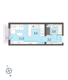 25,4 м², квартира-студия 3 800 700 ₽ - изображение 22