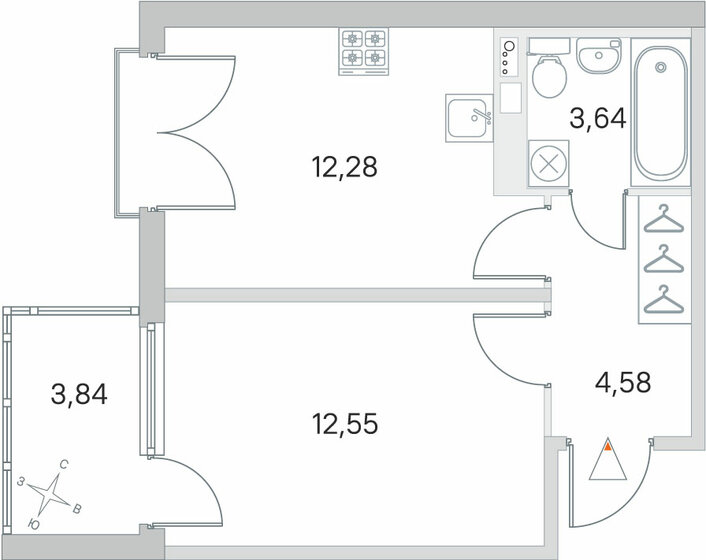 35 м², 1-комнатная квартира 7 171 850 ₽ - изображение 1