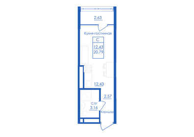 20,6 м², квартира-студия 2 466 243 ₽ - изображение 24