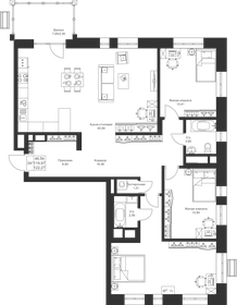 Квартира 122,3 м², 3-комнатная - изображение 1